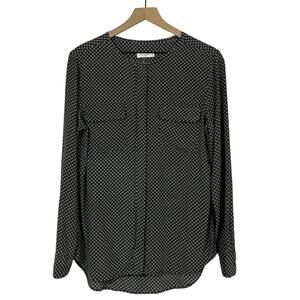Equipment Silk Signature Blouse - Black/Gray - Medium